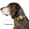 Load image into Gallery viewer, PEANUTS Title Logo Full Color Yellow/White Seatbelt Buckle Collar - Peanuts Woodstock Shades Pose Blocks Blue/Yellow/Black
