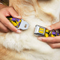 Load image into Gallery viewer, PEANUTS Title Logo Full Color Yellow/White Seatbelt Buckle Collar - Peanuts Woodstock Shades Pose Blocks Blue/Yellow/Black
