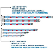 PEANUTS Title Logo Full Color Gray/White Seatbelt Buckle Collar - Peanuts Snoopy and Woodstock Dog House Pose and Text Sky Blue