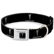 Pontiac Black/Silver Seatbelt Buckle Collar - Pontiac Black/Silver Logo REPEAT