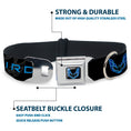 Load image into Gallery viewer, Pontiac Firebird Logo Black/Blues Seatbelt Buckle Collar - Pontiac FIREBIRD/Logo Black/Grays/Blues
