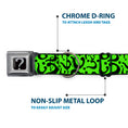 Load image into Gallery viewer, Riddler "?" Black Silver Seatbelt Buckle Collar - Question Mark Scattered Lime Green/Black
