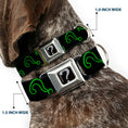 Load image into Gallery viewer, Riddler "?" Black/Silver Seatbelt Buckle Collar - Question Mark Scattere2 Black/Neon Green
