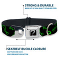 Load image into Gallery viewer, Riddler "?" Black/Silver Seatbelt Buckle Collar - Question Mark Scattere2 Black/Neon Green
