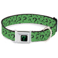Load image into Gallery viewer, Riddler "?" Black/Green Seatbelt Buckle Collar - Question Mark Scattered3 Dark Green/Black
