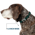 RICK AND MORTY Text Logo Full Color Black/Blue Seatbelt Buckle Collar - Rick and Morty Psychedelic Monster Pose Black/Greens