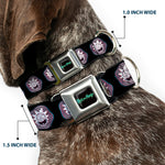 RICK AND MORTY Text Logo Full Color Black/Blue Seatbelt Buckle Collar - Rick and Morty Rick Vaporwave Bullseye Black/Blue/Red/White