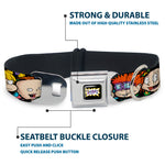 RUGRATS Logo Full Color Seatbelt Buckle Collar - Rugrats Character Faces CLOSE-UP
