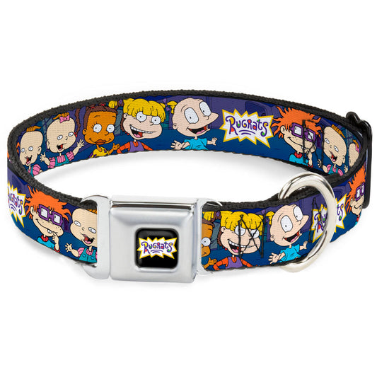 RUGRATS Logo Full Color Seatbelt Buckle Collar - RUGRATS Group Pose