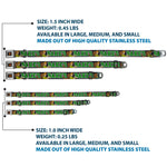 Scooby Doo Face Full Color Black Seatbelt Buckle Collar - Scooby Doo & Shaggy Pose/BAKED Black/Green