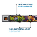Load image into Gallery viewer, Scooby Doo Face Full Color Black Seatbelt Buckle Collar - Scooby & Shaggy Hugging w/Werewolf Man Purple
