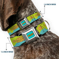 Load image into Gallery viewer, SCOOBY DOO! Text Logo Full Color Aqua/Orange Seatbelt Buckle Collar - Scooby Doo THE MYSTERY MACHINE Paint Job Green/Aqua/Orange
