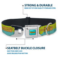 Load image into Gallery viewer, SCOOBY DOO! Text Logo Full Color Aqua/Orange Seatbelt Buckle Collar - Scooby Doo THE MYSTERY MACHINE Paint Job Green/Aqua/Orange
