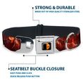 Load image into Gallery viewer, Deadstroke Logo Black/Orange-Red/White Seatbelt Buckle Collar - DEATHSTROKE Pose/BATMAN ARKHAM ORIGINS Logo
