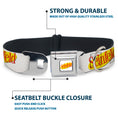 Load image into Gallery viewer, SEINFELD Spotlight Logo Full Color White/Yellow/Red Seatbelt Buckle Collar - SEINFELD Spotlight Logo White/Yellow/Red
