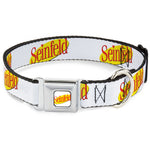 SEINFELD Spotlight Logo Full Color White/Yellow/Red Seatbelt Buckle Collar - SEINFELD Spotlight Logo White/Yellow/Red