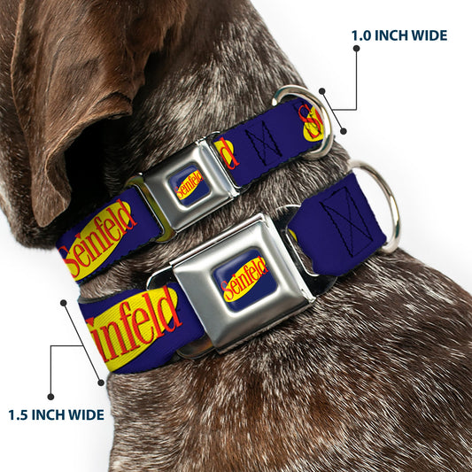 SEINFELD Spotlight Logo Full Color Navy/Yellow/Red Seatbelt Buckle Collar - SEINFELD Spotlight Logo Navy/Yellow/Red