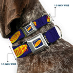 SEINFELD Spotlight Logo Full Color Navy/Yellow/Red Seatbelt Buckle Collar - SEINFELD Spotlight Logo Navy/Yellow/Red