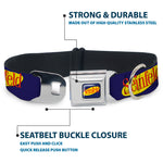 SEINFELD Spotlight Logo Full Color Navy/Yellow/Red Seatbelt Buckle Collar - SEINFELD Spotlight Logo Navy/Yellow/Red