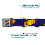 SEINFELD Spotlight Logo Full Color Navy/Yellow/Red Seatbelt Buckle Collar - SEINFELD Spotlight Logo Navy/Yellow/Red