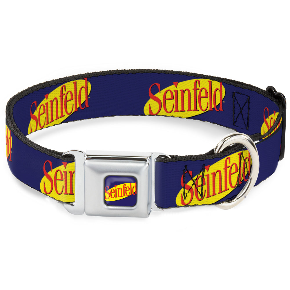 SEINFELD Spotlight Logo Full Color Navy/Yellow/Red Seatbelt Buckle Collar - SEINFELD Spotlight Logo Navy/Yellow/Red