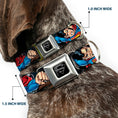 Load image into Gallery viewer, Superman Black/Silver Seatbelt Buckle Collar - Superman Metropolis Face-Off
