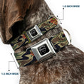Load image into Gallery viewer, Superman Black Silver Seatbelt Buckle Collar - Superman Shield Camo Olive
