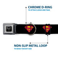 Load image into Gallery viewer, Superman Black Silver Seatbelt Buckle Collar - Superman Shield Black
