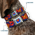 Load image into Gallery viewer, Superman Full Color Blue Seatbelt Buckle Collar - Superman Shield w/Cape
