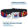 Load image into Gallery viewer, Superman Full Color Blue Seatbelt Buckle Collar - Superman Shield w/Cape
