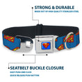 Load image into Gallery viewer, Superman Full Color Blue Seatbelt Buckle Collar - Super Shield Diagonal Royal Blue/Red
