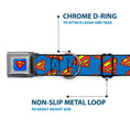 Load image into Gallery viewer, Superman Full Color Blue Seatbelt Buckle Collar - Super Shield Diagonal Royal Blue/Red
