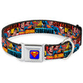 Load image into Gallery viewer, Superman Full Color Blue Seatbelt Buckle Collar - SUPERMAN Action Blocks Red/Blue
