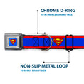 Load image into Gallery viewer, Superman Full Color Blue Seatbelt Buckle Collar - Superman Shield/Stripe Red/Blue
