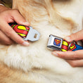 Load image into Gallery viewer, Superman Blue Seatbelt Buckle Collar - Superman Shield CLOSE-UP Blue/Red/Yellow
