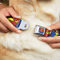 Load image into Gallery viewer, Superman Blue Seatbelt Buckle Collar - Jagged Superman Shield CLOSE-UP Yellow/Blue/Red
