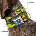Load image into Gallery viewer, Superman Blue Seatbelt Buckle Collar - Classic ACTION COMICS Issue #1 Cover Superman Lifting Car Stacked
