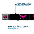 Load image into Gallery viewer, Superman Black/Hot Pink Seatbelt Buckle Collar - Superman Shield Black/Hot Pink
