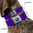 Load image into Gallery viewer, Bizzaro Logo Full Color Blue Seatbelt Buckle Collar - Bizzaro Logo w/Bizzaro Pose
