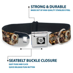 Winchester Logo Full Color Black/White Seatbelt Buckle Collar - SUPERNATURAL 4-Character Saintly Icons/Skull & Roses
