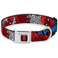 Load image into Gallery viewer, MARVEL UNIVERSE Spider-Man Full Color Seatbelt Buckle Collar - Spider-Man Action ESCAPE IMPOSSIBLE Gray
