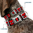 Load image into Gallery viewer, MARVEL UNIVERSE Spider-Man Full Color Seatbelt Buckle Collar - Spider-Man Face Black/White Blocks
