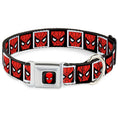 Load image into Gallery viewer, MARVEL UNIVERSE Spider-Man Full Color Seatbelt Buckle Collar - Spider-Man Face Black/White Blocks
