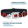 Load image into Gallery viewer, ULTIMATE SPIDER-MAN Spider Logo2 Spider Web Full Color Black White Red Seatbelt Buckle Collar - SPIDER-MAN/3-Poses/Spider Web Sketch Black/White/Red
