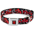 Load image into Gallery viewer, ULTIMATE SPIDER-MAN Spider Logo2 Spider Web Full Color Black White Red Seatbelt Buckle Collar - SPIDER-MAN/3-Poses/Spider Web Sketch Black/White/Red
