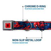 2016 SPIDER-MAN Spider Logo5 Full Color Red Black Seatbelt Buckle Collar - SPIDER-MAN 3-Action Poses/Bricks/Stripe Blues/Red/White