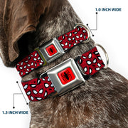 Spider Logo5 Red/Black Seatbelt Buckle Collar - Spider-Man Eyes/Spiders Scattered Reds/Black/White