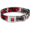 Load image into Gallery viewer, ULTIMATE SPIDER-MAN Ultimate Spider-Man Face Web Full Color Seatbelt Buckle Collar - SPIDER-MAN Action Poses/Comic Scenes White/Black/Red
