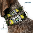 Load image into Gallery viewer, SpongeBob SquarePants Logo2 Full Color Black Seatbelt Buckle Collar - Primitive Sponge Pose/Leaves Black/Green
