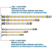 SpongeBob SquarePants Logo2 Full Color Black Seatbelt Buckle Collar - Mocking SpongeBob Pose Stripe White/Blue/Red
